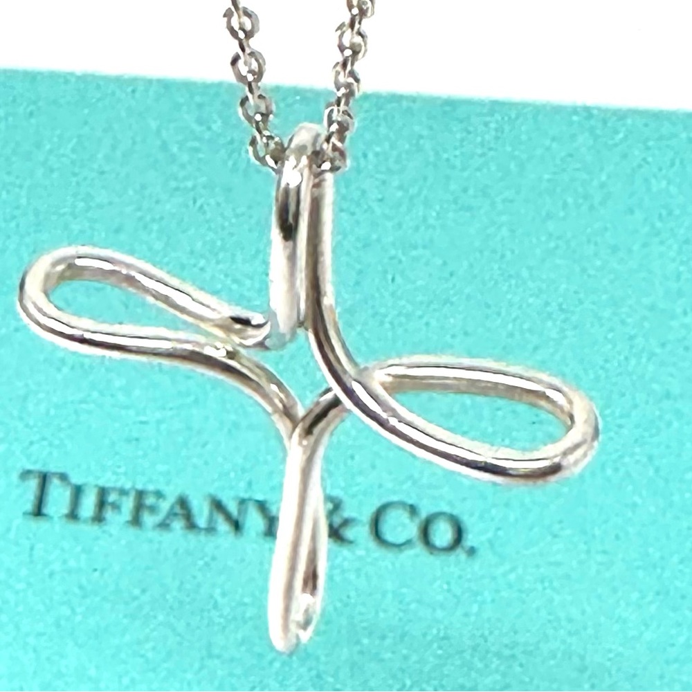 Authentic Tiffany &CO. Elsa Peretti Large Infinity Cross Pendant Neckl…